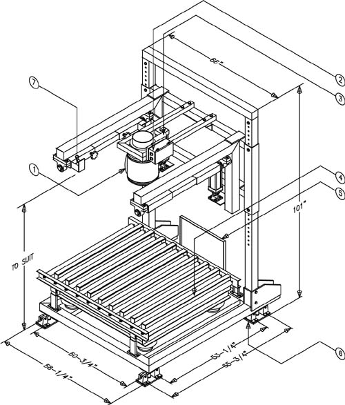 diagram of a bulk bag filler with grid deck and vibratory densifier