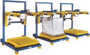 three bulk bag fillers with vibratory densifier